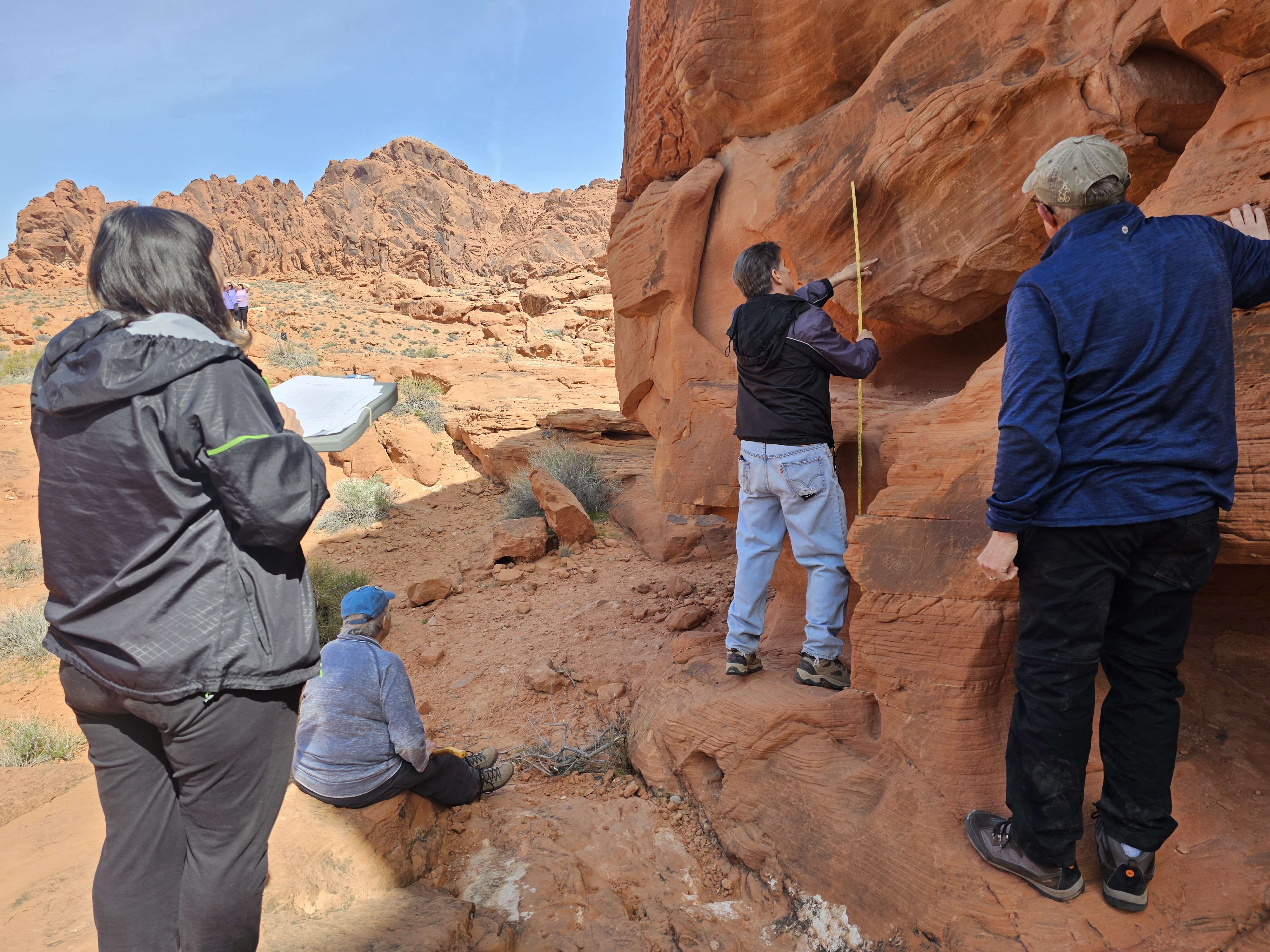 Photo shows site stewards working in the field